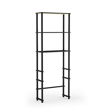 Furinno Turn-N-Tube with 3 Shelves Toilet Space Saver, Espresso/Black - color: Espresso/Black, style: Basic Rack