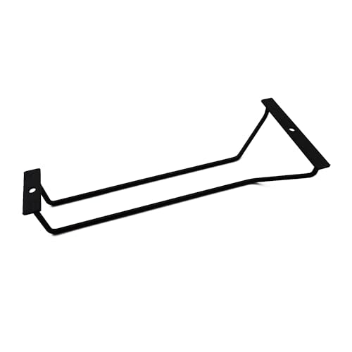 10.8 Inch Black Wine Glass Rack, Under Cabinet Wine Glass Holder Stainless Steel Stemware Rack - Hanging Stemware Holder for Cabinet Kitchen Bar, Set of 2 - color: Black, size: 10.8 Inch 2 Pack
