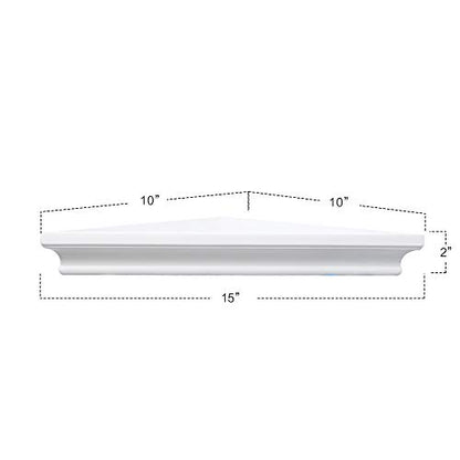 ZGZD White Corner Shelf Wall Mounted Storage Display Shelves for Home Decor, Set of 2 - size: Straight edge