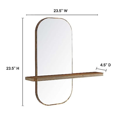 Modway EEI-6349-WAL Solstice Mirror, Walnut - color: Walnut