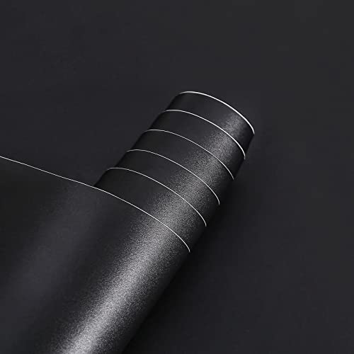 Arthome 11.8''x100'' Black Contact Paper, Self Adhesive Wallpaper Waterproof Gloss PVC Vinyl, Oil Proof,Black Wallpaper, Vinyl Paper for Furniture Cover Surface,Countertop,Kitchen,Shelf Liner - color: Black Matte, size: 11.8" x 100"
