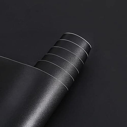 Arthome17 x240 Black Peel and Stick Wallpaper, Matte Black Contact Paper Self-Adhesive and Removable Vinyl Wallpaper Waterproof for Cabinets, Countertops, Walls - color: Black Matte, size: 17" x 240"