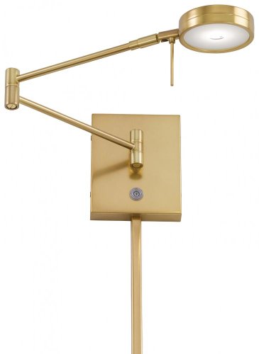 GEORGE KOVACS P4308-248 George's Reading Room LED Swing Arm Wall Lamp, 1-Light, 8 Total Watts, 6.25-in H x 13.75-in W, Honey Gold - color: Honey Gold