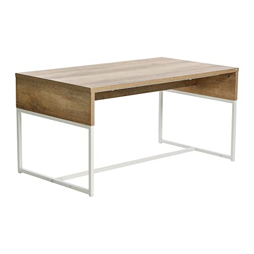 Household Essentials Coastal Oak & Iron Wrap Coffee Table - color: Coastal Oak Finish, style: Coffee Table