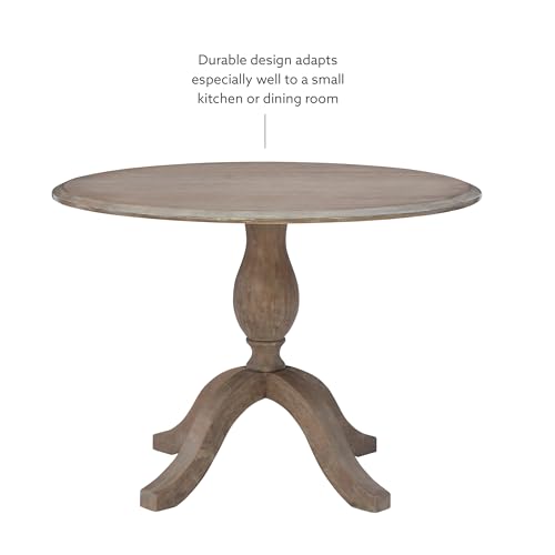 Linon Home Decor Mauro Antique Rustic Brown Drop Leaf Small Dining Table with Pedestal Base - color: Antique Rustic Brown