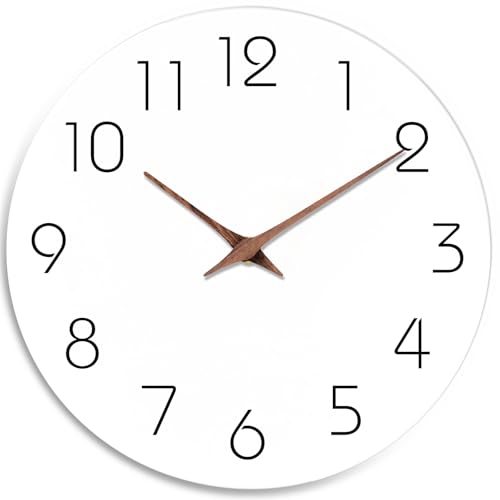 Wall Clock 10" Silent Non-Ticking Battery Operated Modern Simple | Analog Kitchen Home Bathroom Living Room Bedroom Office Mordern Simple - color: A_white, size: 10 Inch