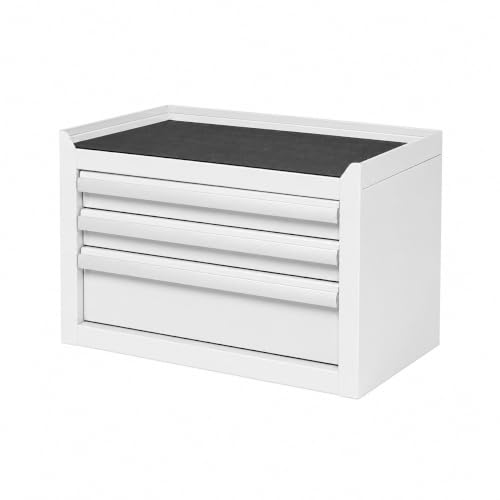 Mini 3-Drawer White Steel Tool Box - color: White, size: 3 Drawer