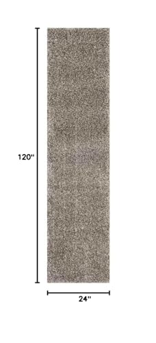 SAFAVIEH Milan Shag Collection Runner Rug - 2' x 10', Grey, Solid Design, Non-Shedding & Easy to Clean, Plush Thick Pile, Ideal for Hallway, Foyer, Bedroom (SG180-8080) - color: Grey, size: 2' x 10' (Runner)