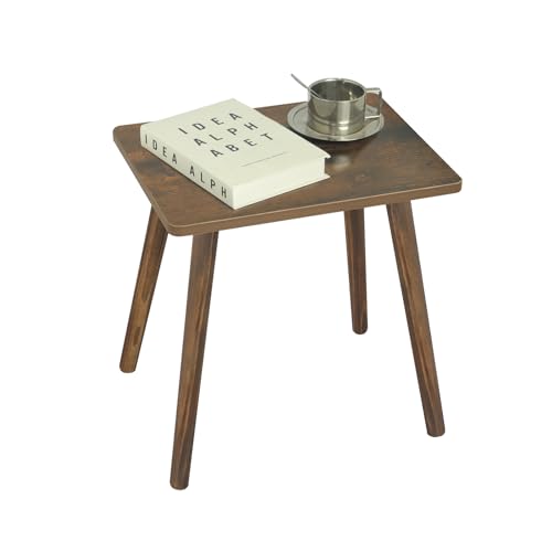 AWASEN Side Table, Small Wood End Table Living Room, Mini Bed Side Table Modern Accent Nightstand with Solid Wood for Bedroom Office Small Spaces, Rustic Brown - color: Dark Rustic Brown