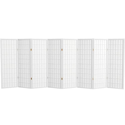 4 ft. Short Window Pane Shoji Screen - White - 8 Panels - color: White, size: 8 Panels