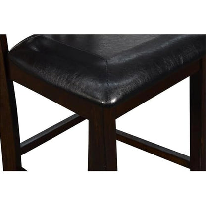 New Classic Furniture Gia 3-Piece Drop Leaf Counter Table Set with 2 Chairs, 42-Inch, Ebony - color: Ebony, size: Counter Set