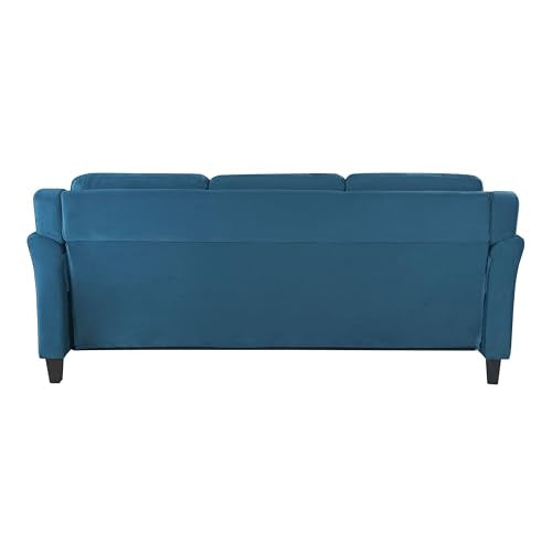 Studio Living Harrington 80.3" Sofa, Transitional Modern, Pocket Coil Comfort, Easy Assembly, Woven Fabric, Blue - color: Blue, size: Sofa