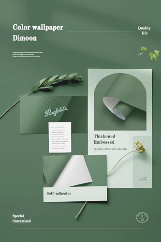 590''x23.6'' Green Peel and Stick Wallpaper Contact Paper Modern Self Adhesive Wall Paper Removable Renter Friendly Textured Solid Color Shelf Cabinet Vinyl Roll (590''x23.6'',Dark Green) - color: Dark Green, size: 23.6" x 590"