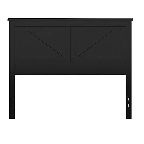 Glenwillow Home Farmhouse Style Wood Panel Headboard in Black - Full Size - color: Ebony/Black, size: Full