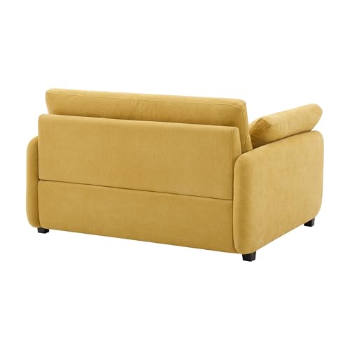 Merax 50 x 43 Oversized Chenille Single Sofa Chair,Wide and Deep Seat Accent Chair,Modern Upholstered Comfy Couch with Pillows for Living Room,Apartment,Bedroom,Yellow - color: Yellow