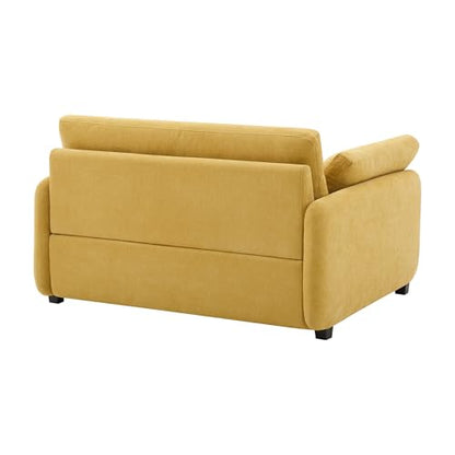 Merax 50 x 43 Oversized Chenille Single Sofa Chair,Wide and Deep Seat Accent Chair,Modern Upholstered Comfy Couch with Pillows for Living Room,Apartment,Bedroom,Yellow - color: Yellow