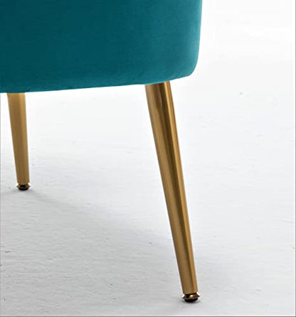 Container Furniture Direct Modern Velvet Accent Chair for Living Room, Bedroom, or Entryway, Stylish and Comfortable Armless Design with Metal Legs, Greynish Blue - color: Greynish Blue
