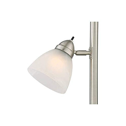 360 Lighting Ellery 72" Tall Nickel Tree Torchiere 3-Light Floor Lamp | Modern Standing Brushed Silver Frosted White Glass Shade Decor for Living Room Reading House Bedroom Office
