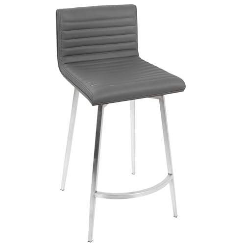 LumiSource Mason Swivel Adjustable Counter Height Dining 3 Piece Set, Pub Table and Stools, High Top Table Set for 2, Counter Table and Chairs Set of 2, Kitchen & Dining Room Sets (Grey) - color: Grey