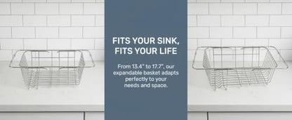 Expandable Over-the-Sink Stainless Steel Dish Rack - size: Small
