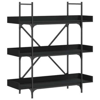 3-Tier Industrial Bookcase, Open Wood Bookshelf with Metal Frame, Storage Display Rack for Living Room, Home Office, 39.4 x 13 x 42.7 Inch, Black - color: Black 14