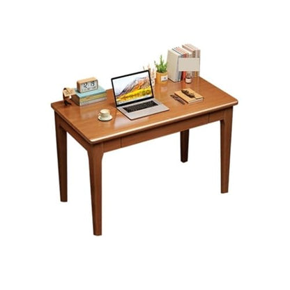 Solid Wood Narrow Desk, Bedroom Writing Desk with Drawers, Office for Home Use, Simple Computer Suitable Office, Bedroom, Study(Brown,80 * 40cm/31.5 15.7in) - color: Brown, size: 80*40cm/31.5*15.7in