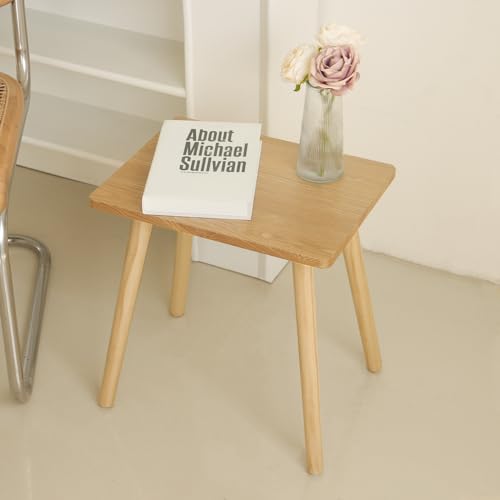 AWASEN Side Table, Small End Accent Table for Living Room Bedroom Office Small Spaces, Modern Wood Side Table Nightstand with Solid Wood, Easy Assembly, (Natural) - color: Natural