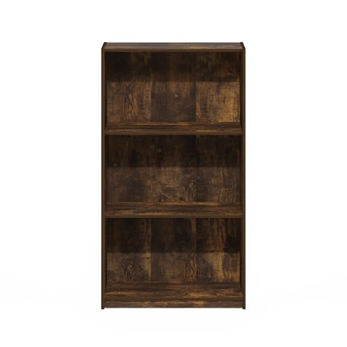 Furinno Basic Book Shelf, 3-Tier Modern Bookshelf, Bookcase with Open Shelves, 9.3 x 21.8 x 39.5, for Living Room, Bedroom, Home Office, Amber Pine - color: Amber Pine, size: 3-Tier