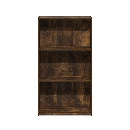 Furinno Basic Book Shelf, 3-Tier Modern Bookshelf, Bookcase with Open Shelves, 9.3 x 21.8 x 39.5, for Living Room, Bedroom, Home Office, Amber Pine - color: Amber Pine, size: 3-Tier