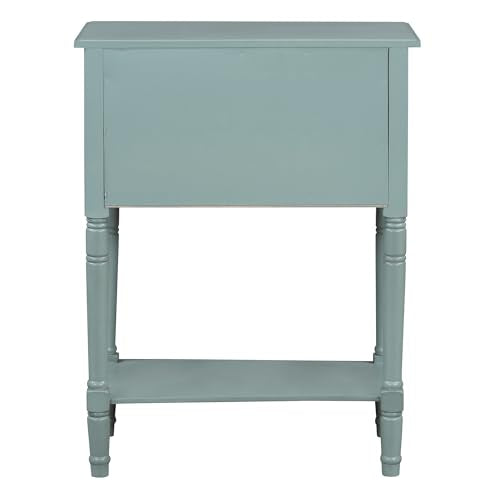 Knocbel Narrow Console Table with 3 Storage Drawers and Bottom Shelf, Entryway Hallway Foyer Slim Sofa Table for Small Spaces, Easy Assembly (Light Blue) - color: Light Blue