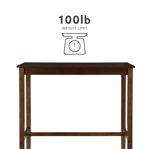 Linon Claridge Rustic Brown 42 inch Height Pub Bar Table - color: Rustic Brown, size: Bar Height