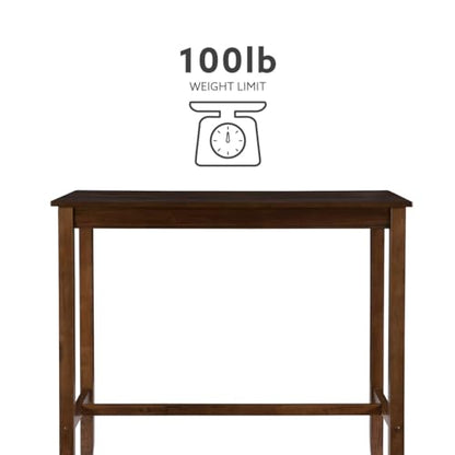 Linon Claridge Rustic Brown 42 inch Height Pub Bar Table - color: Rustic Brown, size: Bar Height