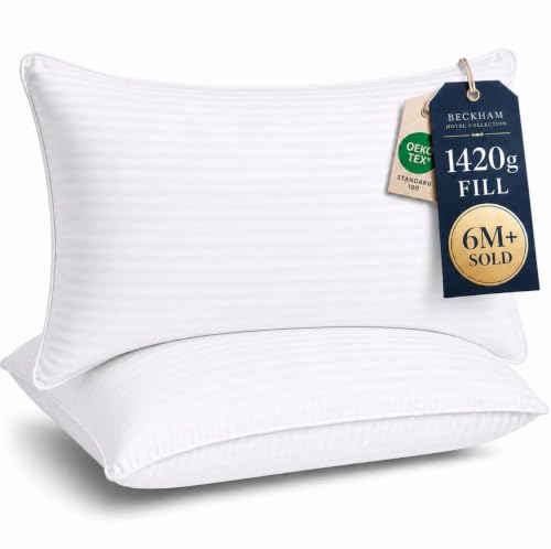 Beckham Hotel Collection Bed Pillows King Size Set of 2 | Down Alternative Pillow for Back, Stomach or Side Sleepers - size: King