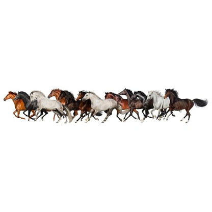 Removable Running Horse Wall Decal 48" × 9" Vinyl Horse Wall Art Stickers for Living Room Bedroom Classroom Office Decor - style: Horse