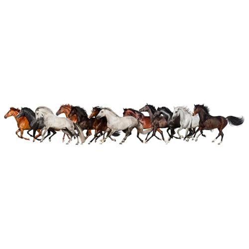 Removable Running Horse Wall Decal 48" × 9" Vinyl Horse Wall Art Stickers for Living Room Bedroom Classroom Office Decor - style: Horse