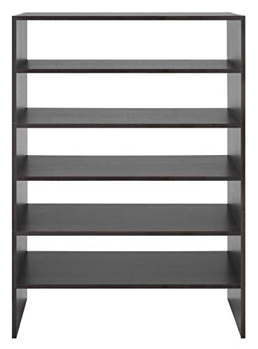 Whitmor Wood Stackable 2-Shelf Shoe Rack, 24 INCH, Espresso - color: Espresso, size: 24 INCH