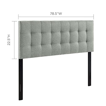 Modway Lily Tufted Linen Fabric Upholstered King Headboard in Gray - color: Gray, size: King
