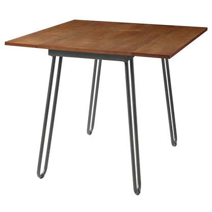 36" Mid‑Century Modern Dropleaf Wood & Metal Dining Table