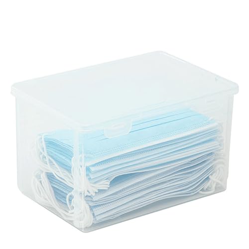 Transparent Storage Box Heavy Duty Storage Containers Large Capacity Plastic Clear Storage Container for Home Dormitory Office L (21.5x14x10cm/8.5x5.5x3.9in) (S) - size: S