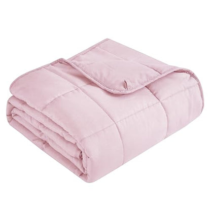Weighted Blanket (5 lbs, 36" x 48") Cooling Throw Heavy Blanket for Sleeping Apply to 40-60 lbs, Soft Thick Breathable Blanket with Glass Bead, Easy Care - color: 02-pink, size: 36"×48"-5lbs