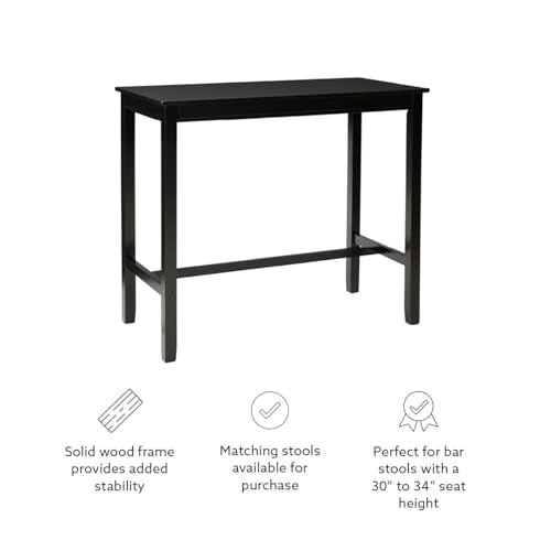 Linon 42 inch Bar Height Pub Claridge Table, Black - color: Black, size: Bar Height
