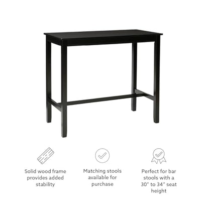 Linon 42 inch Bar Height Pub Claridge Table, Black - color: Black, size: Bar Height