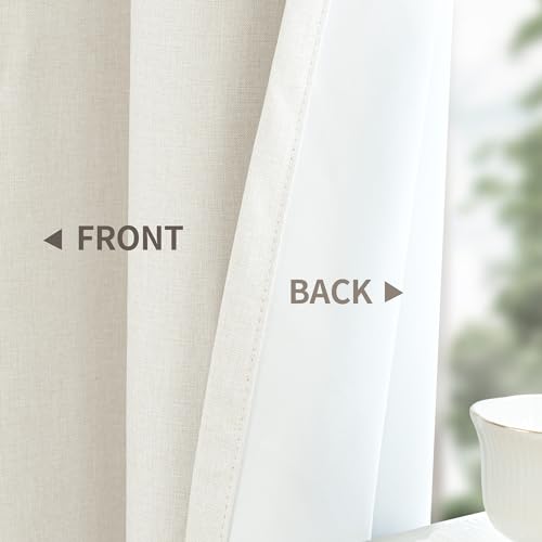 YoungsTex Linen Blackout Curtains 63 Inches Long, Room Darkening Drapes | Grommet Black Out for Living Room Bedroom Window Thermal Insulated , 2 Panels, 52 X 63 Inch - color: Linen, size: 52"W x 63"L (Pack of 2)