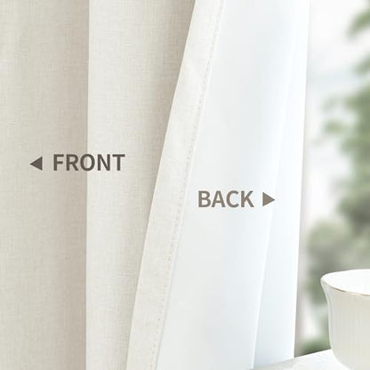 YoungsTex Linen Blackout Curtains 63 Inches Long, Room Darkening Drapes | Grommet Black Out for Living Room Bedroom Window Thermal Insulated , 2 Panels, 52 X 63 Inch - color: Linen, size: 52"W x 63"L (Pack of 2)