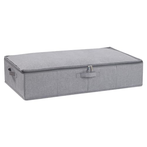 Under Bed Storage Container,Grey,23.6x11.8x5.9 Inch,1 Pack | Underbed Storage Organizers, Foldable Clothes Container,Clothes Bins with Lid and Handles for Blanket,Pillows,Shoes - color: Grey, size: 23.6x11.8x5.9in(1-Pack)