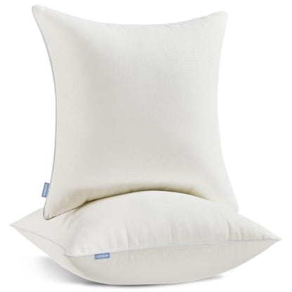 Leeden 20 x 20 Throw Pillow Inserts Set of 2 Pillow Forms for Sofa | Soft polyester fill with durable piping, perfect for sofa, bed and chair pillow covers with lasting comfort and support. - size: 20x20 Inch (Pack of 2)