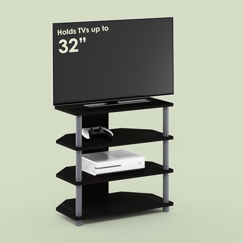 Ipoh TV Stand for up to 32 inch TV, Entertainment Center with Open Shelves for Living Room, Charcoal - color: Charcoal/Grey
