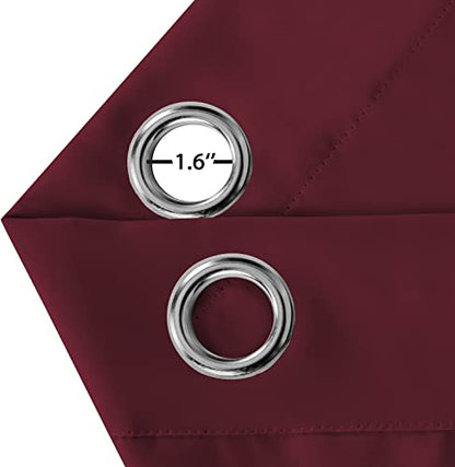 Turquoize Burgundy Blackout Window Drapes Room Darkening Themal Insulated Grommet/Eyelet Top Nursery/Living Room Curtains for Bedroom/Living Room Each Panel 42 in x 54 in (W x L) (Set of 2 Panels) - color: Burgundy, size: 42"W x 54"L (Pack of 2)