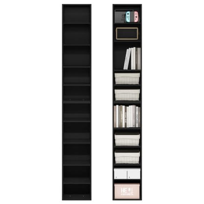 Furinno Pasir Book Shelf Set of 2, 10-Tier Narrow Bookshelf, Blackwood | 9.2 x 11.8 x 78.7, Stackable Bookcase with Open Shelf, for Living Room, Bedroom, Home Office - color: Blackwood, size: Set of 2, 10-Tier, 12-Inch