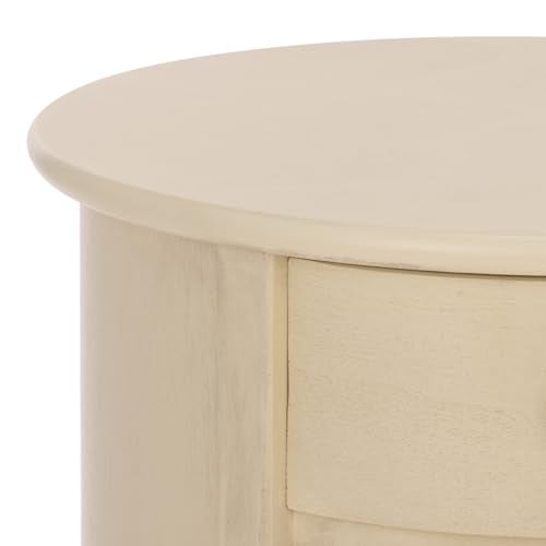 SAFAVIEH Furniture - Tabitha 1-Drawer Accent Table - Sand - Solid Wood - Farmhouse Storage Design - Ideal for Living Room, Entryway, Home Office, 17.7"W x 17.7"D x 26"H - Fully Assembled (AMH5712G) - color: Sand